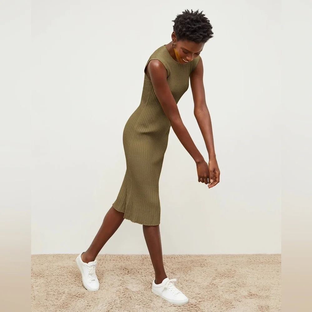 MM LAFLEUR Safari Slinky Knit Dylan Midi Dress Size Small NWT